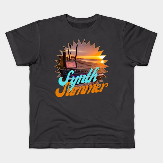 Synth summer Kids T-Shirt by wojnardo